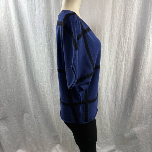 Sarah Pacini Blue and Black Tunic-Style Sweater O/S - Picture 3 of 8